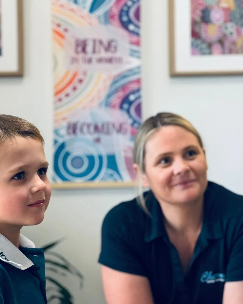 Centre Director Robyn with a child at Cherubs Banora Point