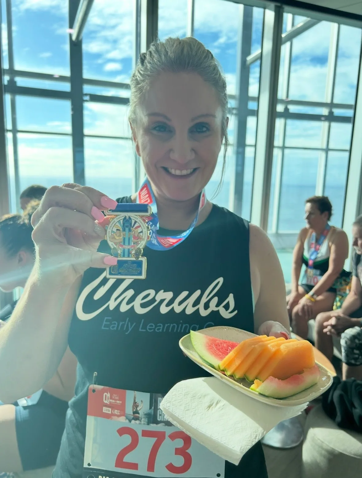 Cherubs team members gathered at the SkyPoint Sea to Sky Q1 Stair Challenge
