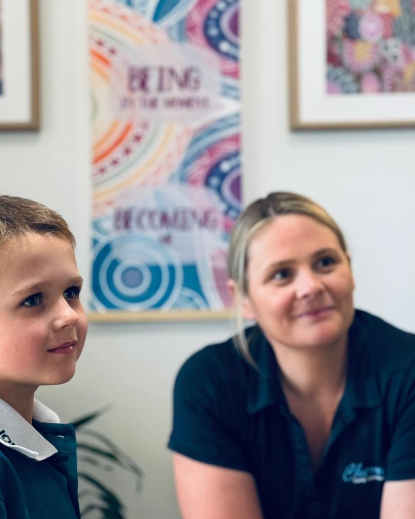 Centre Director Robyn with a child at Cherubs Banora Point